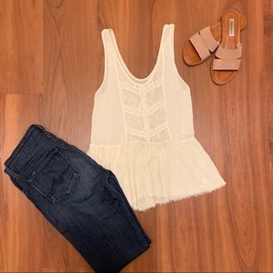 Kimchi Blue Lace Detail Peplum Tank